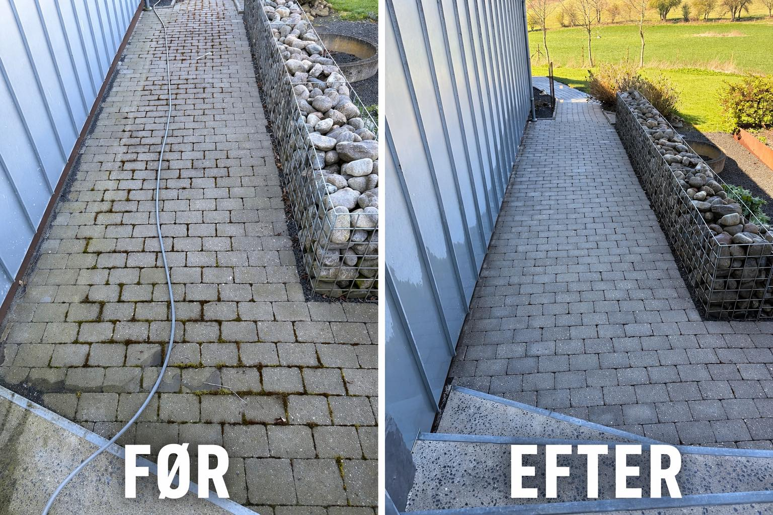 Fliser før og efter